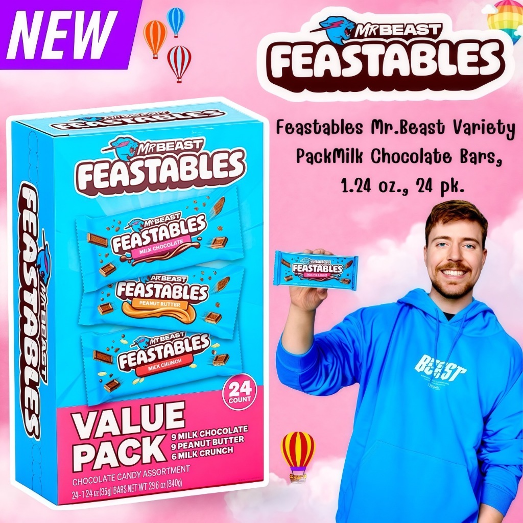โฉมใหม่แบบ!! แพคสุดคุ้ม📢🍫 Feastables MrBeast Chocolate