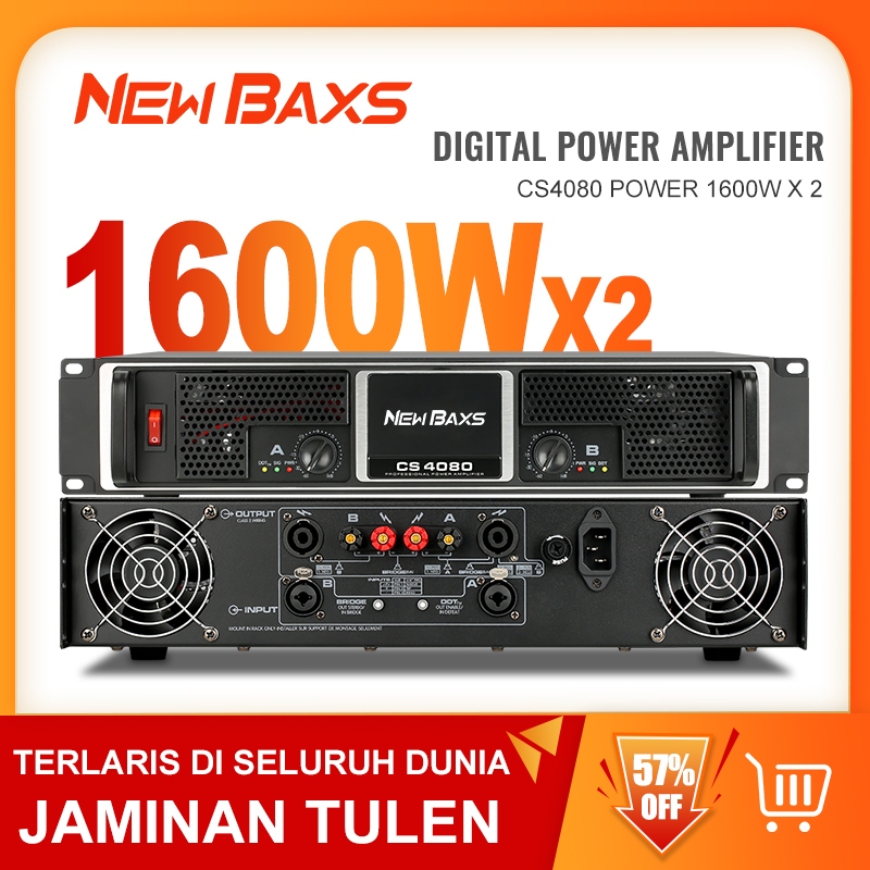 NEW BAXS เครื่องขยายเสียงระดับมืออาชีพ  CS4080 เครื่องขยายเสียง สองช่อง 8 โอห์ม 1600 วัตต์ การแสดงบน
