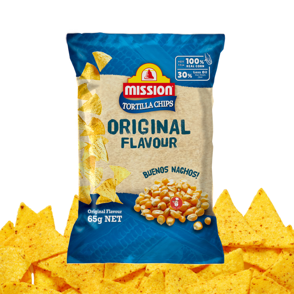 แป้งกรอบ ตอร์ติยา นาโช่ ไสตล์เม็กซิกัน Crispy Tortilla Nachos Chips Mission 65g