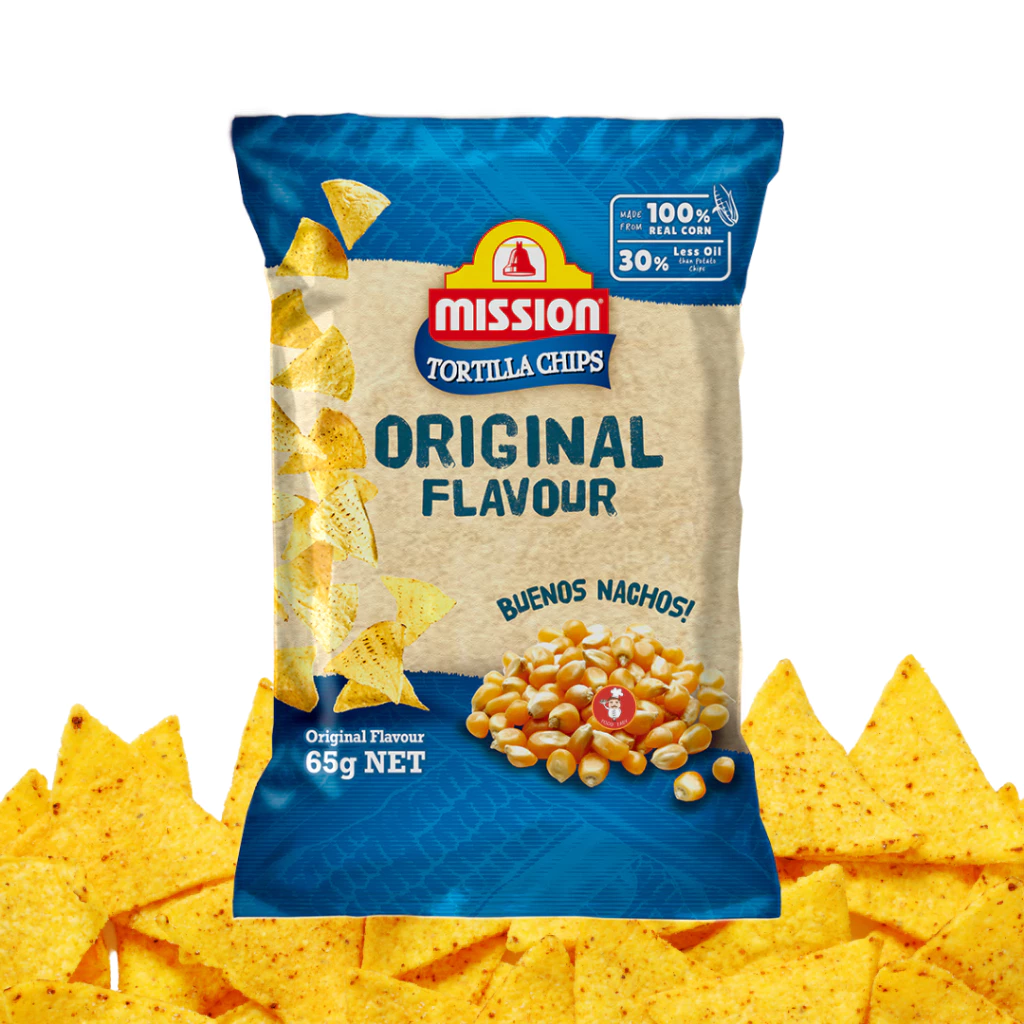 แป้งกรอบ ตอร์ติยา นาโช่ ไสตล์เม็กซิกัน Crispy Tortilla Nachos Chips Mission 65g