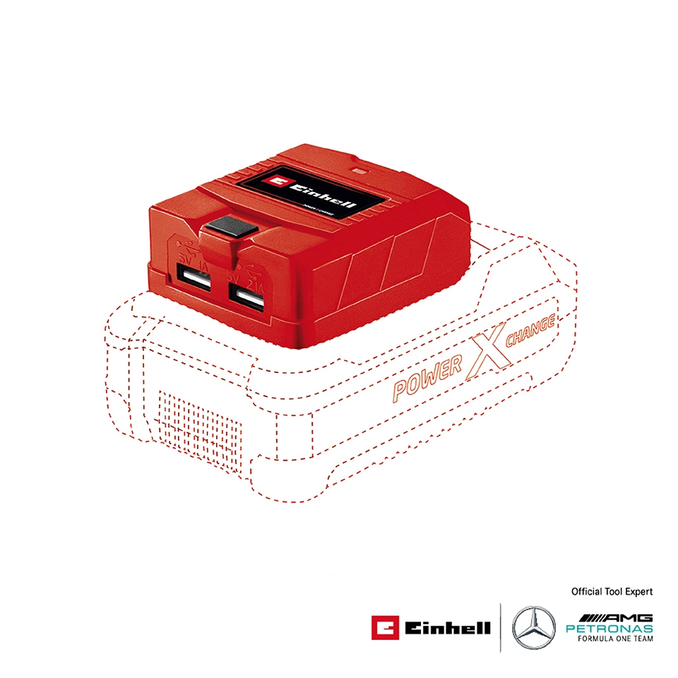 Einhell_Official อะแดปเตอร์ USB รุ่น TC-CP 18 Li USB-Solo สำหรับแบตเตอรี่ PXC [ไม่รวมแบต/แท่นชาร์จ]