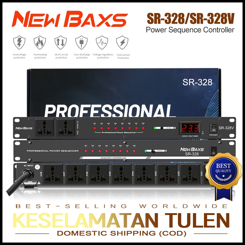 NEW BAXS ผู้จัดการพลังงาน  SR-328 / SR-328V 8 ช่อง 40 แอมป์ Power Controller ระบบเสียง Power Timing เหมาะสำหรับเวทีโป