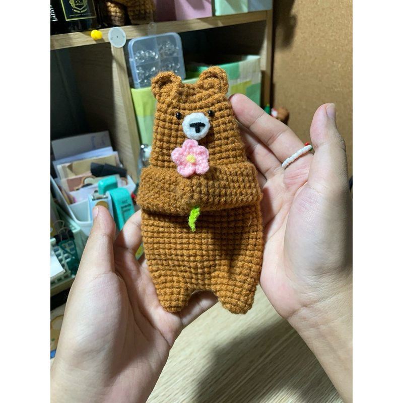Bear pouch/card holder crochet น้องหมีกอดกระเป๋า