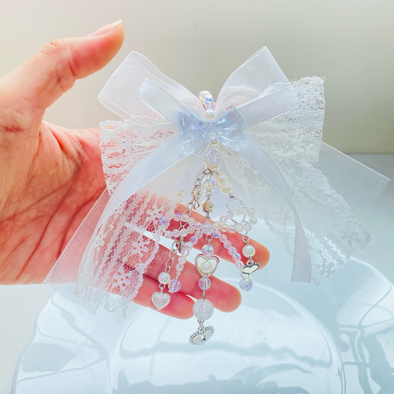 ที่รัดเข็มขัดนักเรียน สายรัดเข็มขัด ตัวตกเเต่งเข็มขัด ลูกไม้ลายโบว์ - รูปที่ 4