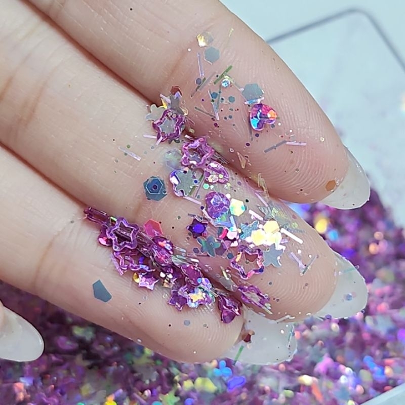 🌈💖 Glitter Starlight ✨🎀 กลิ๊ตเตอร์ งานเคลือบวิ้งลายพิเศษ ✨✨งานนำเข้า ผสมเกร็ดวิ้งง-ตกแต่งเล็บ💖 ฝังสวยมาก😚 บรรจุตลับใส🌈