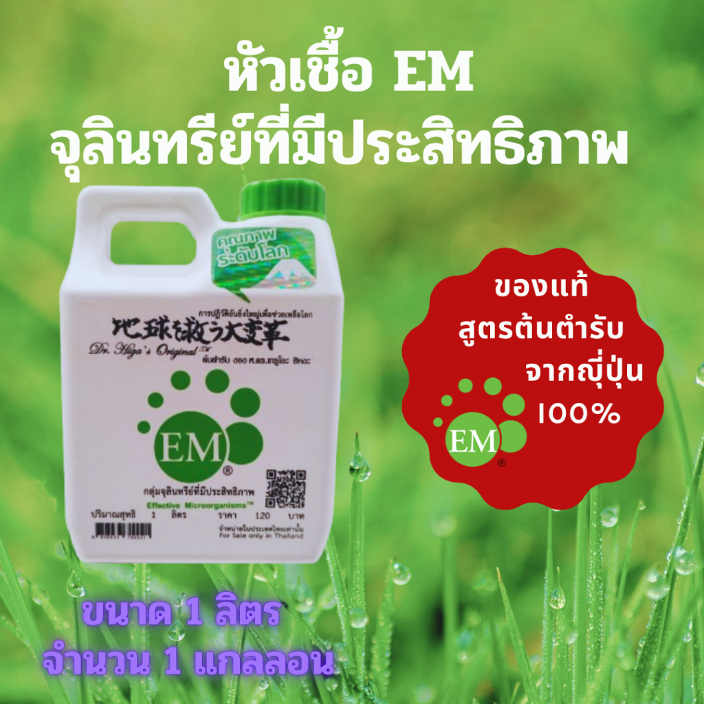 EMRO KANGYONG EM อีเอ็ม หัวเชื้อ สูตรเข้มข้น ต้นตำรับจากญี่ปุ่น  แท้ 100% ขนาด 1 ลิตร/ขวด