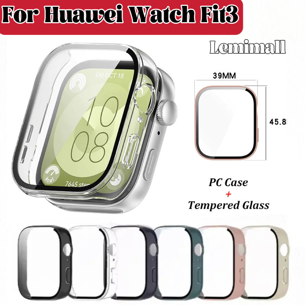 เคส Huawei Watch Fit 3 กระจกนิรภัยสําหรับ Huawei Watch Fit3 สมาร ์Full Covered Huawei watch fit 3 เค