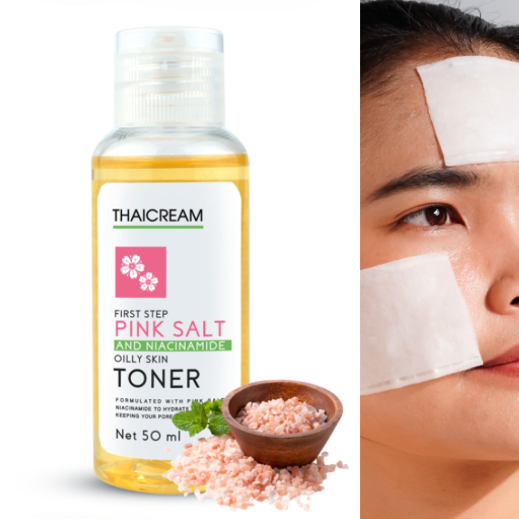 ไทยครีม โทนเนอร์เช็ดผิว เกลือหิมาลายัน Thaicream First Step Pink Salt & Niacinamide Oilly Skin Toner