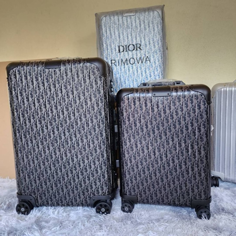 พร้อมส่ง DIOR AND RIMOWA SUITCASE Dior Oblique Aluminum กระเป๋าเดินทางล้อลาก ขนาด 20/26 นิ้ว มีระบบล