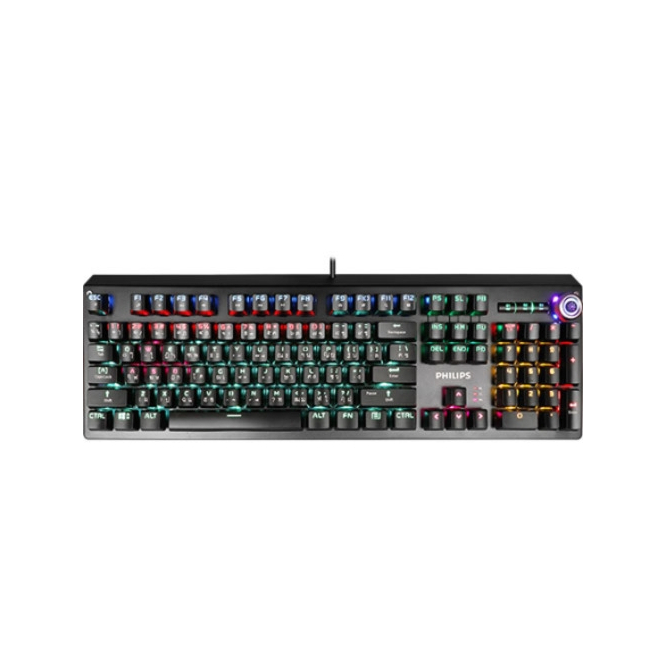 คีย์บอร์ด เล่นเกมส์ สภาพใหม่ PHILIPS SPK8601 (RED SWITCH) RGB MECHANICAL GAMING KEYBOARD (ประกันใช้ไ