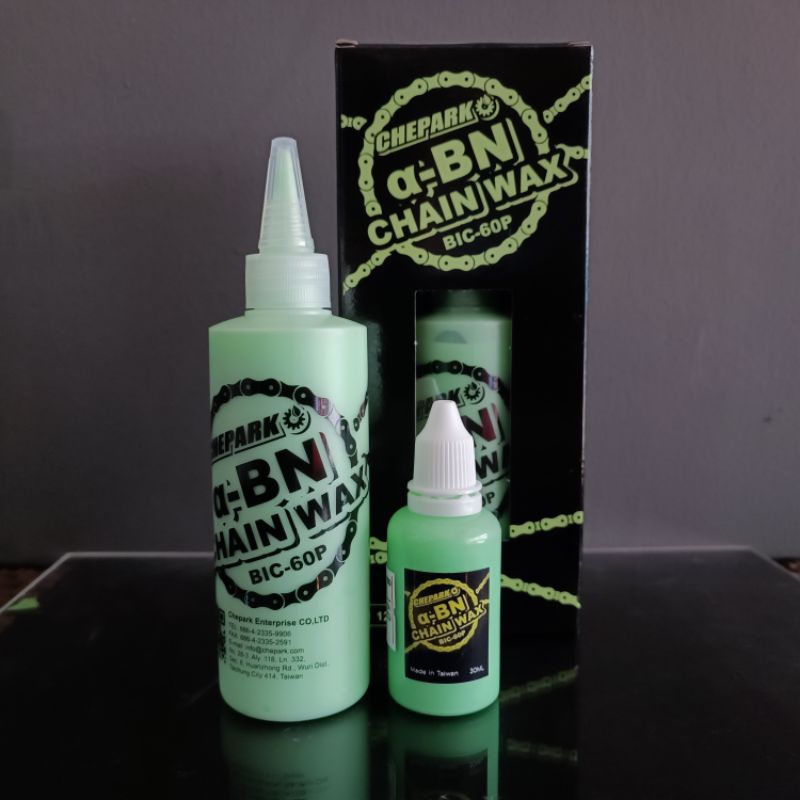 แว๊กซ์โซ่จักรยาน สูตรพรีเมียม CHEPARK BIC-60P BN WAX 120ML ใช้แล้วไม่เป็นคราบดำ มีขนาดแบ่ง 30ml made in Taiwan