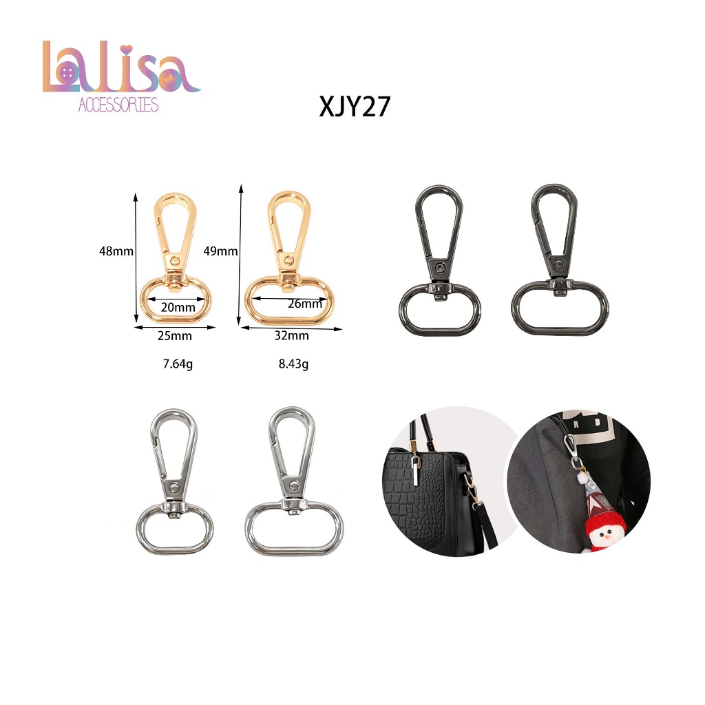 ตะขอกระเป๋า ตะขอสัตว์เลี่ยง ตะขอโลหะ พวกกุญแจตะขอคอหมา alloy dogclips (C-2-D,XJY27)