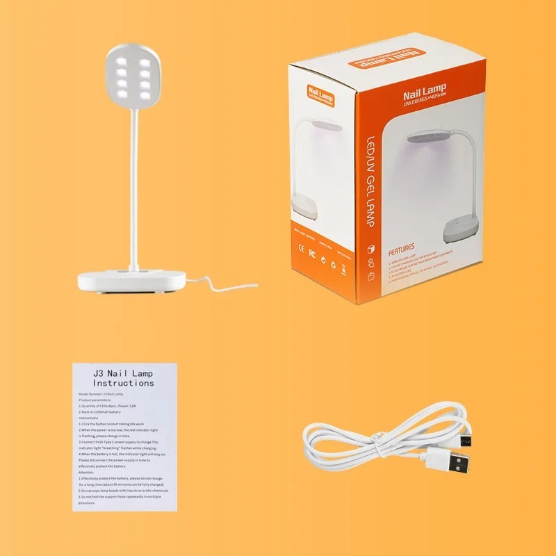 LootaanJ3พับเดสก์ท็อปเล็บแบบพกพา USB UV Gel Curing Lamp 8LED เดสก์ท็อปเล็บปลอมเล็บกาว Fast แห้ง - รูปที่ 4