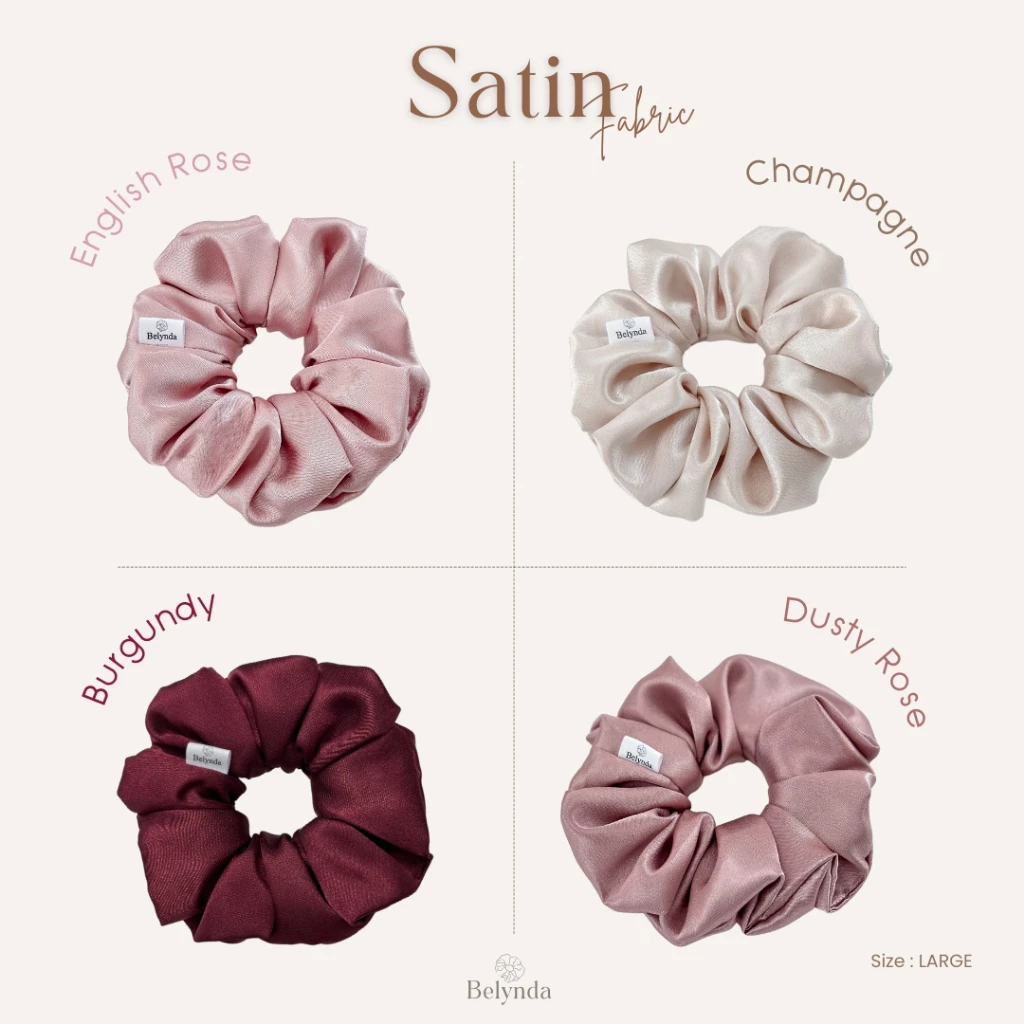 Belynda ♥ Scrunchies ♥ Satin ♥ Small / Regular / Large ยางรัดผม โดนัท ผ้าซาติน