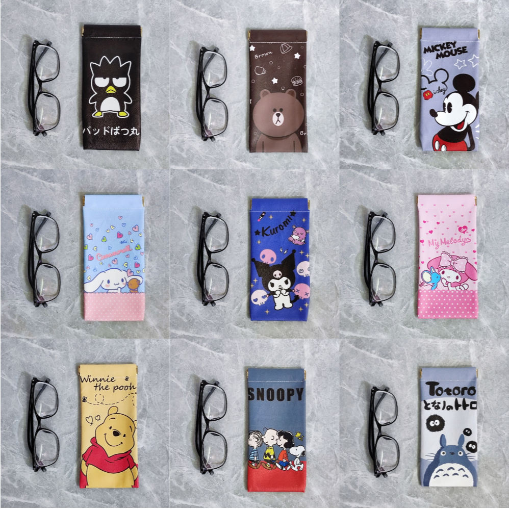 ซองแว่นตา ซองเครื่องเขียน หนัง PU ลายการ์ตูน ขนาด 8x16 ซม.