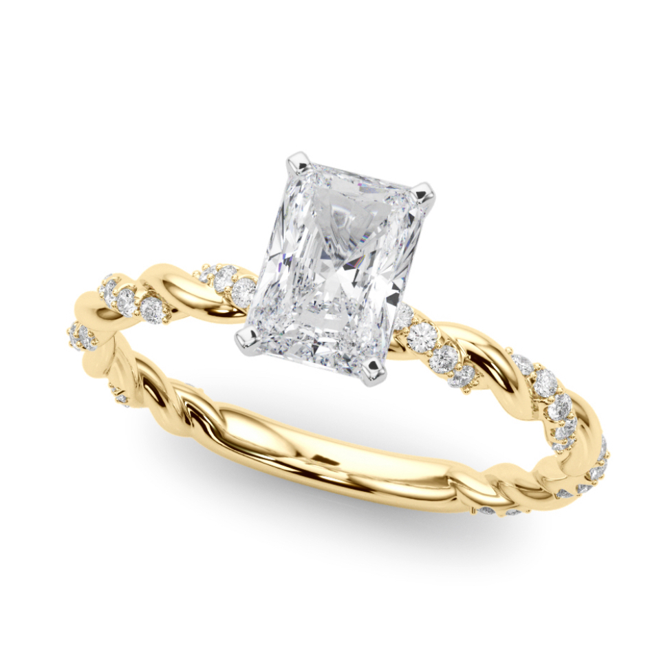 แหวนเพชรทองคำ 9K Emerald cut 1.13 ct D VVS2 Lab Grown Diamond Ring - White Gold 9K พร้อมใบรับรอง IGI