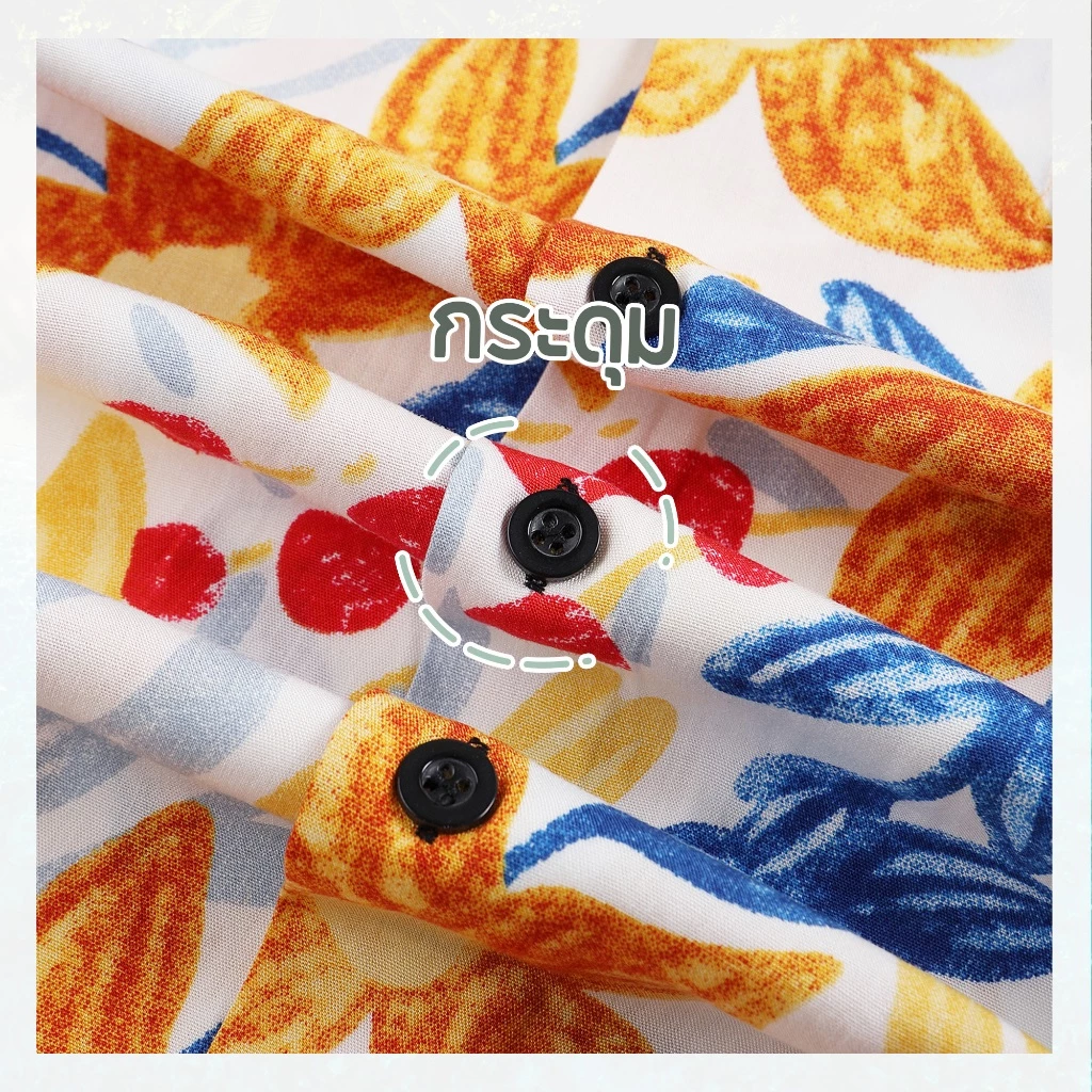 เสื้อฮาวาย เสื้อเชิ้ตลายดอก แขนสั้น ชาย-หญิง สไตล์เกาหลี thumbnail 7