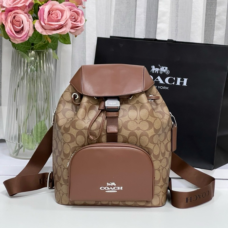 👑ผ่อน0%👑 เป้ Pace Large Backpack In Signature Style : CT810