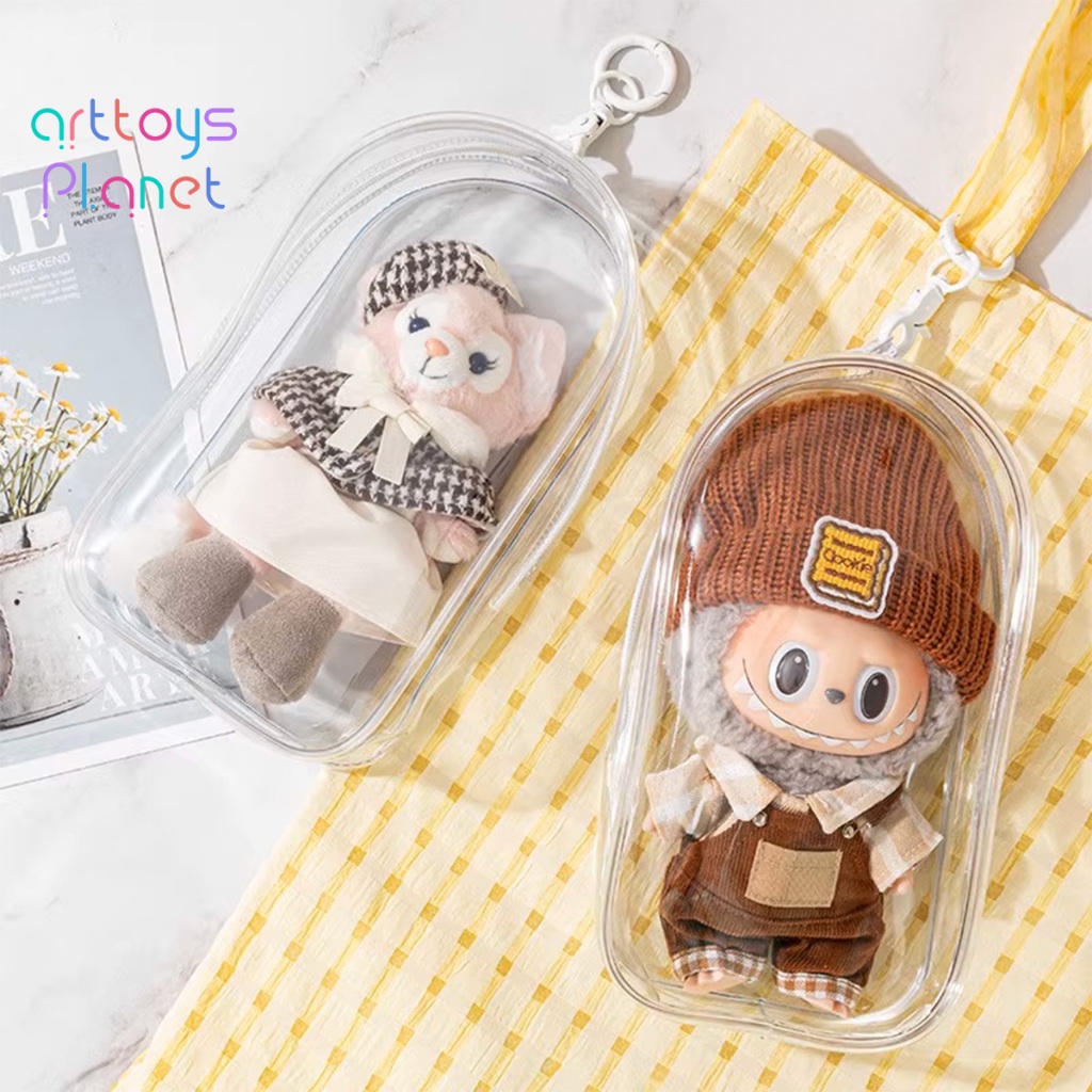 ถุงใส่ลาบูบู้ กระเป๋าพกพา PVC แบบใส สำหรับใส่ตุ๊กตา Labubu ฟิกเกอร์ กันฝุ่น กันน้ำ ราคาถูก ส่งวันนี้