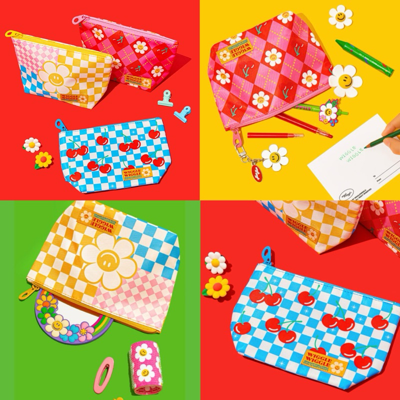 พร้อมส่ง Wiggle Wiggle ของแท้ กระเป๋า Pattern Pouch กระเป๋าเครื่องสำอางค์ กระเป๋าใส่ของ ใส่แอร์พอต 04068