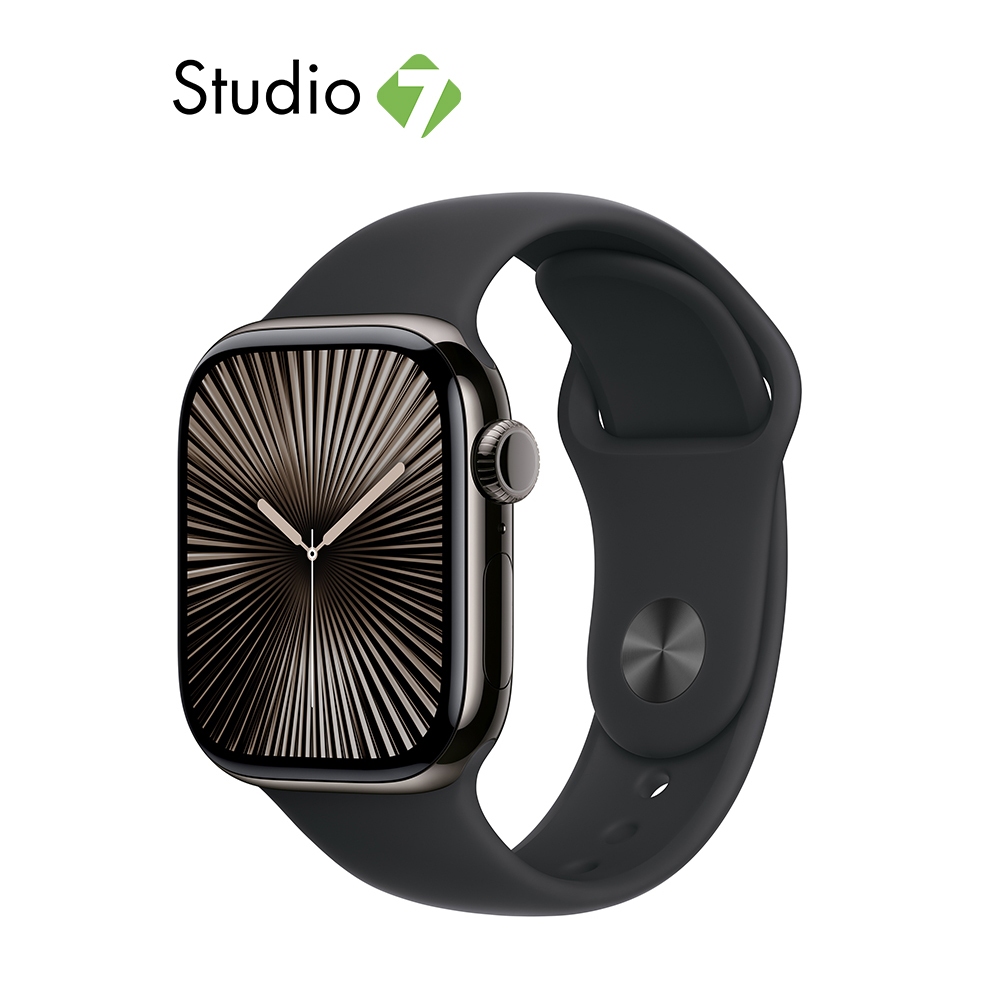 Apple Watch Series 10 GPS + Cellular 42mm Titanium Case with Sport Band by Studio 7