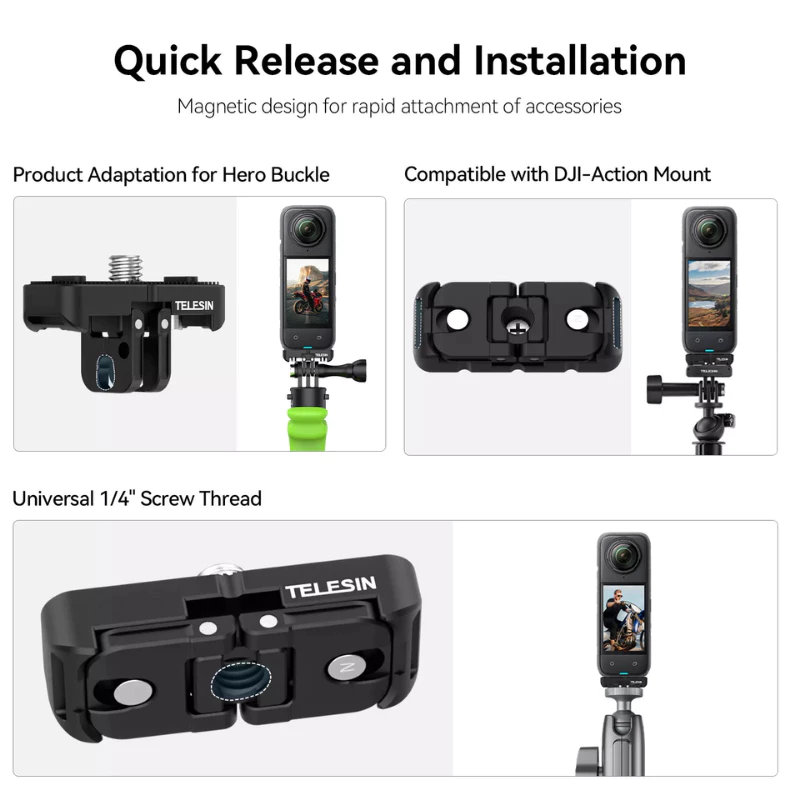 Telesin Insta360 X5 / X4 Air / X4 Dual Mount Adapter thumbnail 6