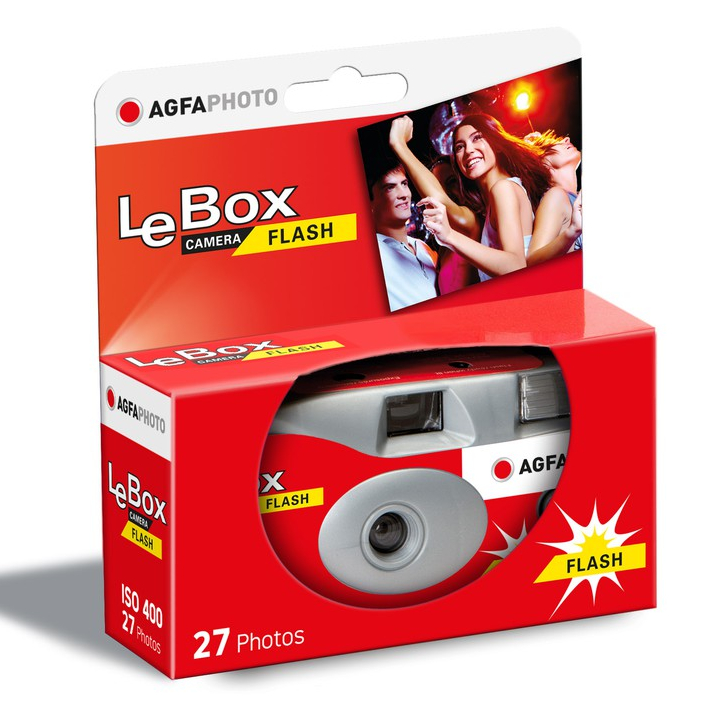 กล้องฟิล์ม AGFA LeBox Flash Camera 400 กล้องฟิล์มใช้แล้วทิ้ง 35mm 27รูป Single Use Camera