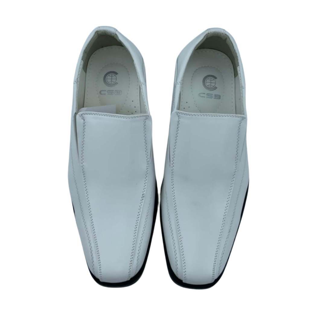 CSB รองเท้าคัชชูหนังชายสีขาว รุ่น CM500 ไซส์ 39-45#