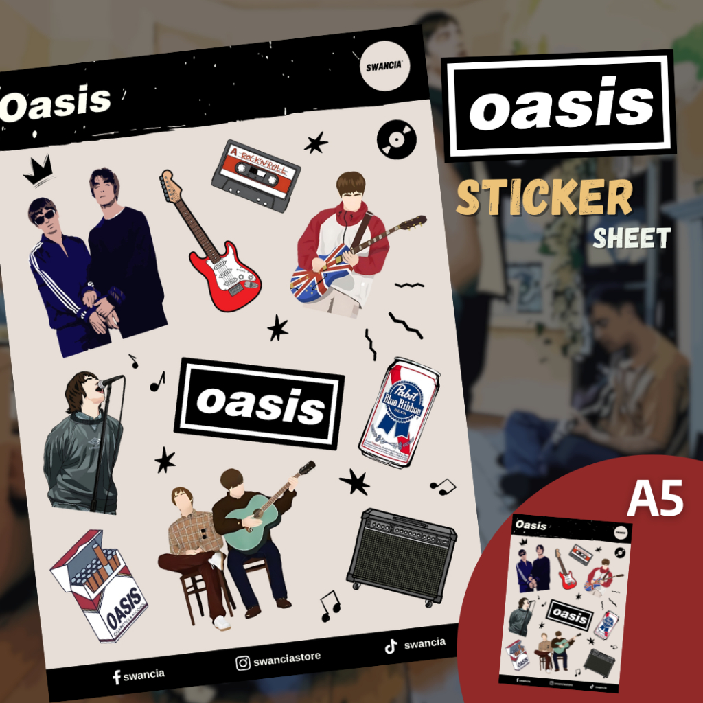 สติ๊กเกอร์ Sheet Oasis สติ๊กเกอร์ Oasis แบบแผ่น กันน้ำ 100% พร้อมเคลือบแบบด้าน