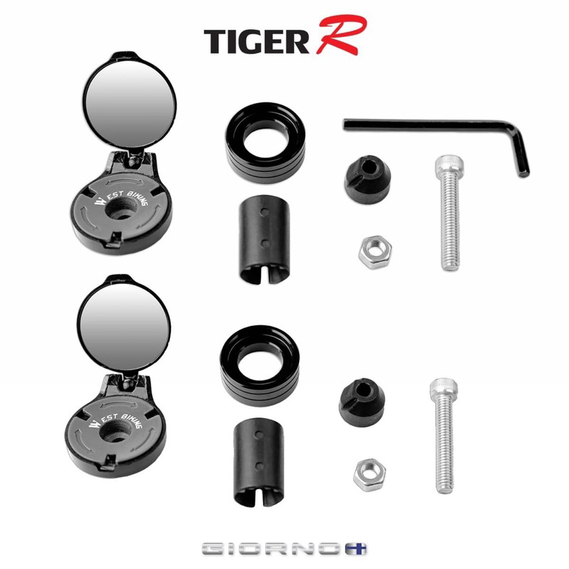 กระจกปลายแฮนด์ กระจกมองข้าง ทรงกลม อลูมิเนียมCNC เลนส์กระจกตัดแสงสีฟ้า ตรงรุ่น Honda Giorno/Click160 - รูปที่ 2