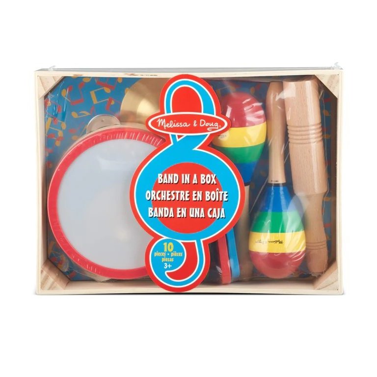 Melissa & Doug อุปกรณ์ดนตรีทั้งวงครบชุด Band-in-a-Box Clap! Clang! Tap! ของเล่นสำหรับเด็ก 3 ขวบขึ้น