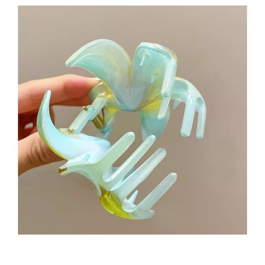 G172 กิ๊บติดผม ลายดอกไม้ ลีลาวดี น่ารัก ไล่โทนสี สไตล์เกาหลี สําหรับผู้หญิง - รูปที่ 5