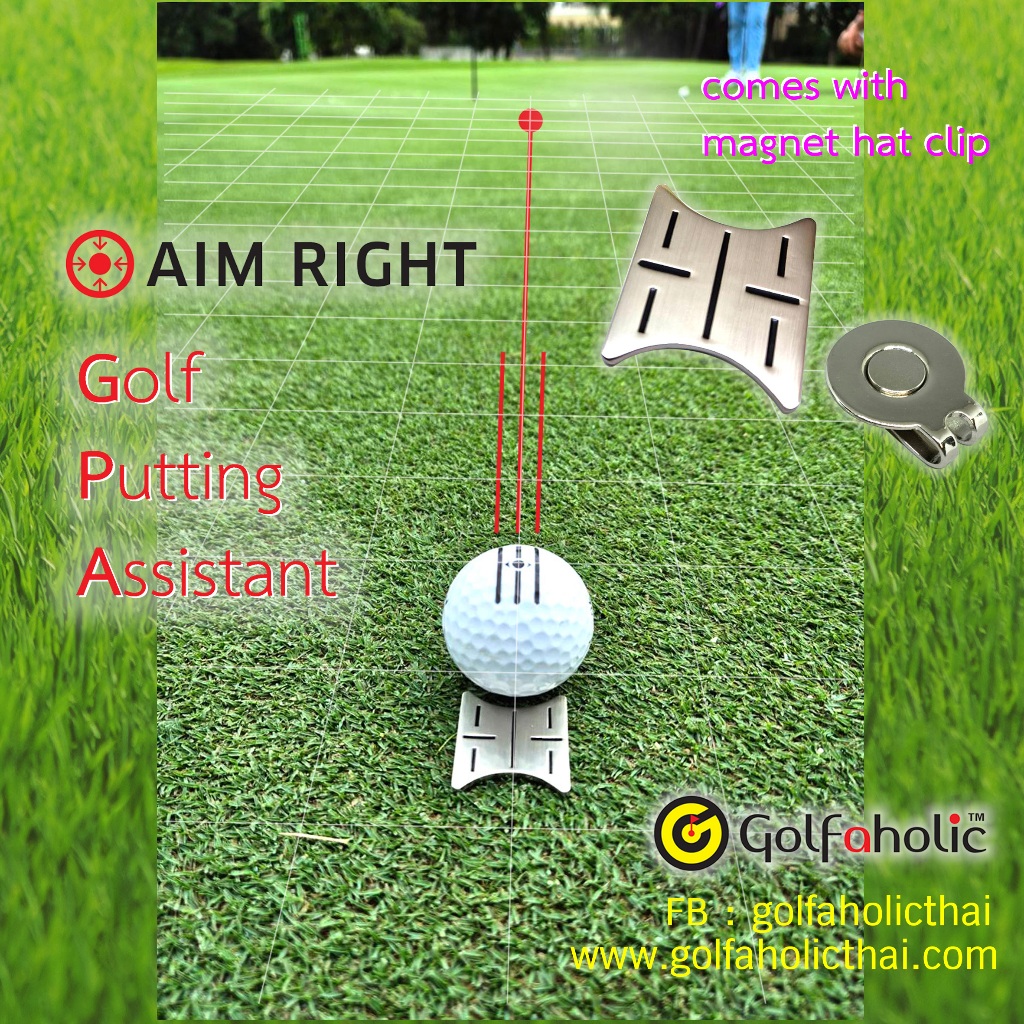 Golfaholic Aim Right Marker - บอลมาร์คเกอร์ ผู้ช่วยพัต Aim Right Marker