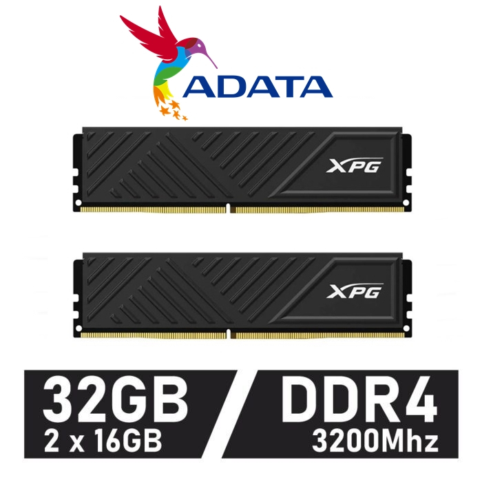 32GB (16GBX2) RAM DDR4 3200 ADATA D35 XPG BLACK (AX4U320016G16A-DTBKD35)