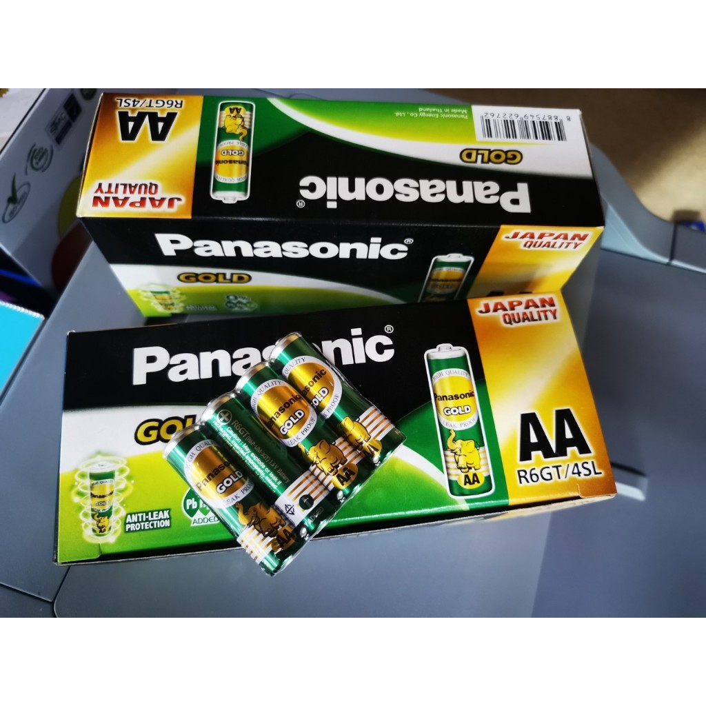 Pana AA เขียว ถ่านขนาด AA/AAA ยี่ห้อ Panasonic รุ่น GOLD แพ็ค 4 ก้อน -สินค้าแท้ประกันศูนย์พานา