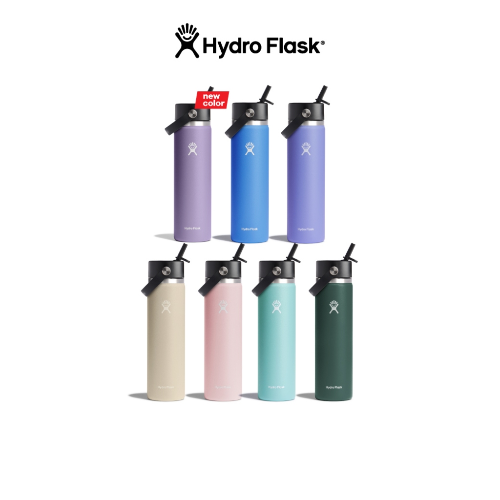 HYDRO FLASK WIDE MOUTH WITH FLEX STRAW CAP 24 OZ กระติกน้ำสูญญากาศ เก็บอุณหภูมิ เก็บความร้อน เก็บความเย็น
