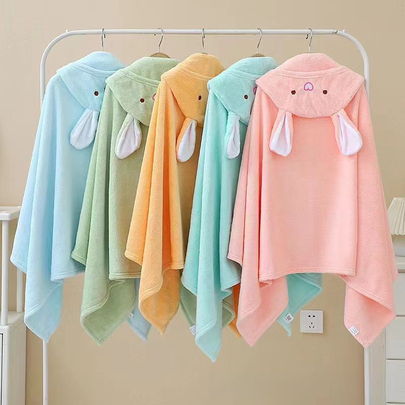 (พร้อมส่งจากไทย) ผ้าคลุมอาบน้ํา มีหมวก ผ้าขนหนู ผ้าฟลีซ แบบนิ่ม ดูดซับน้ําได้ดี ผืนใหญ่ได้ทั้งเด็กและผู้ใหญ่ 70*140 cm