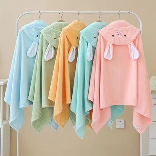 (พร้อมส่งจากไทย) ผ้าคลุมอาบน้ํา มีหมวก ผ้าขนหนู ผ้าฟลีซ แบบนิ่ม ดูดซับน้ําได้ดี ผืนใหญ่ได้ทั้งเด็กและผู้ใหญ่ 70*140 cm