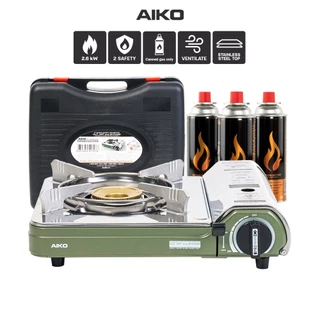 AIKO AK-200SS สีมะกอก + AL103 เตาแคมป์ปิ้ง 2.6 kw พร้อม ALTA/AIKO แก๊สสามกระป๋อง แก๊ส เตาแก๊ส