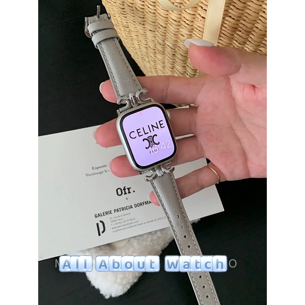 พร้อมส่ง สายหนังสไตล์ CE LINE ใช้ได้กับ Smart Watch 10 9 8 7 6 5 4 3 2 1 Se Ultra CD99 H13mini H14Ultra WatchX X69 X29
