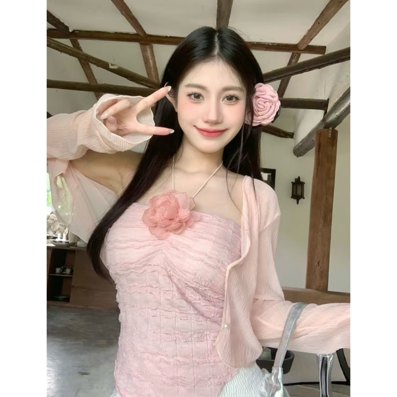 เสื้อสายเดี่ยวลูกไม้เกาหลี