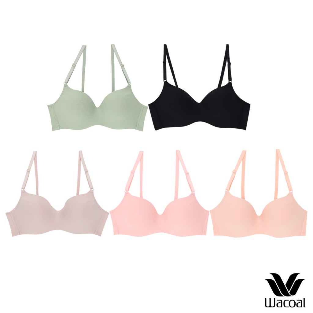 Wacoal Surprise Comfort Bra บราไร้โครง เซ็ท 5 ชิ้น รุ่น WB3X96 คละสี เบจ-ดำ-ชมพู-เขียว-ส้ม (BE,BL, LP, GV, SP)
