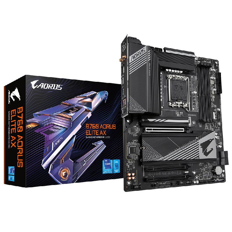 MAINBOARD (เมนบอร์ด) GIGABYTE B760 AORUS ELITE AX (REV. 1.0) (DDR5) (SOCKET LGA 1700) (ATX) -3 Years