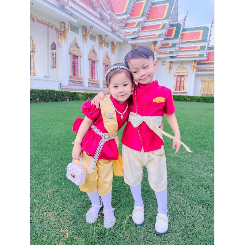 ชุดไทยประยุกต์ของเด็กดูแพง ชุดไทยเด็กผู้ชายและเด็กผู้หญิง รูปที่ 6