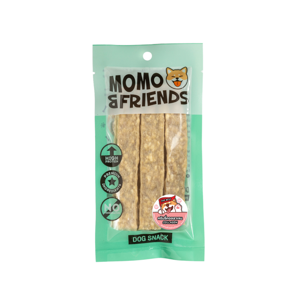 ขนมขัดฟันสุนัข ครันชี่คอลลาเจนแบรนด์ Momo&Friends