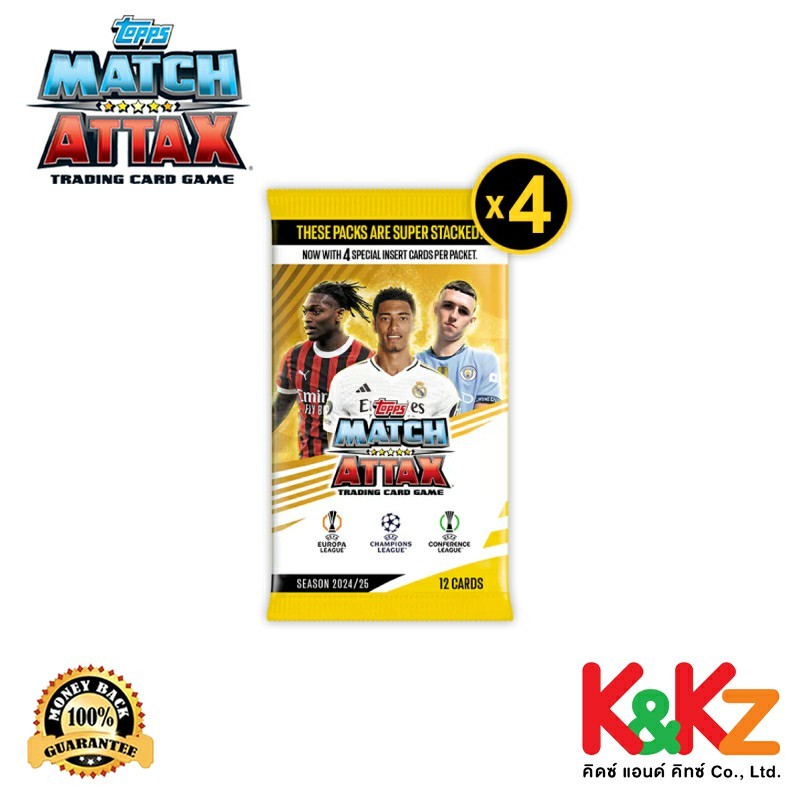 Match Attax UCC 24/25 x 4 Packs / การ์ดฟุตบอลแมตช์แอทแทค UCC ซองสุ่ม (4 ซอง)