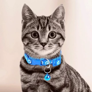 Cuttie Pettie ปลอกคอสะท้อนแสง พร้อมกระดิ่ง เพื่อความปลอดภัย ปรับได้ 19-32 ซม. สําหรับสัตว์เลี้ยง สุนัข แมว