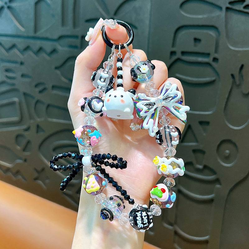 (พร้อมส่ง) สายคล้องกระเป๋า สายพวงกุญแจสีสันสดใส น่ารัก พร้อมแผ่นรองแบบใส