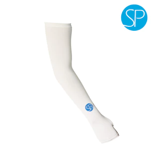 SParms ปลอกแขนกันแดดแบบสวมนิ้วโป้ง กันรังสี UV 99.8% - สีขาว