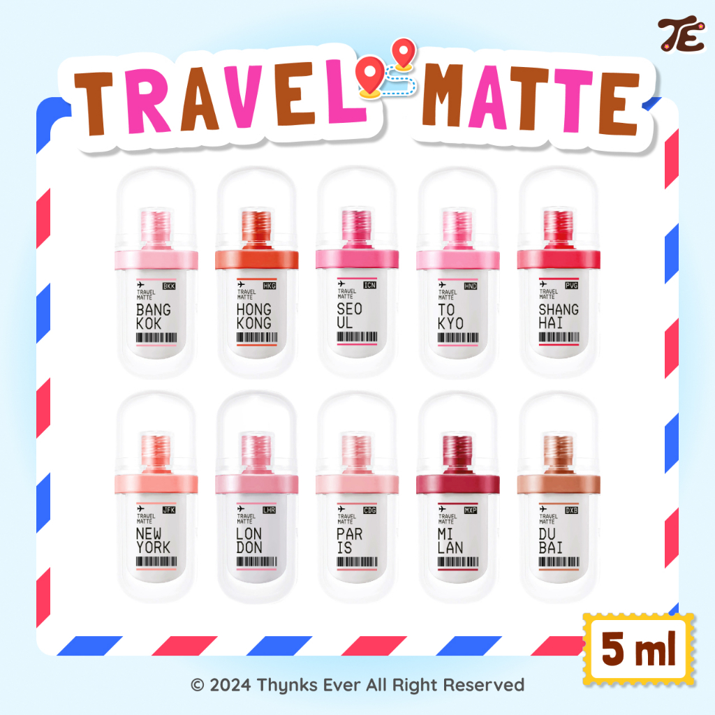 SUPERSHADES TRAVEL MATTE LIP COMFY - ทราเวล แมท ลิป คอมฟี่ ลิปแมทเนื้อกำมะหยี่ 10 สี
